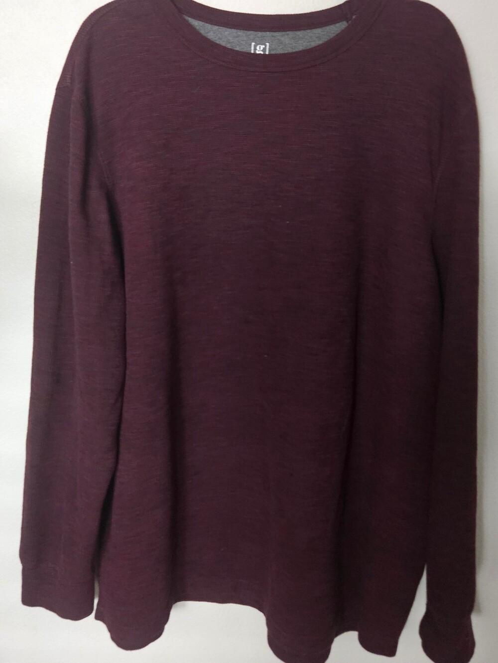 Soft Crewneck Thermal Sweater in Deep Burgundy